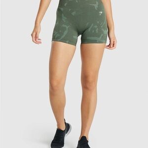 Gymshark Seamless Adapt Camo Shorts in “Savannah” (size small)